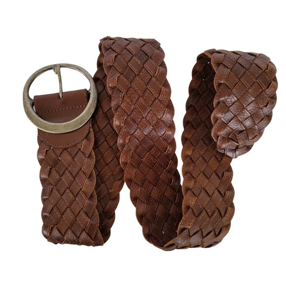 Banana Republic Accessories - Banana Republic Woman's Vintage Woven Leather Wide Belt Size L